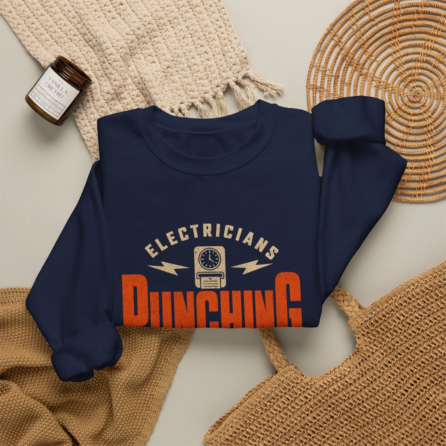 Electricians 'Punching Out' Crewneck Sweatshirt Workwear Gift