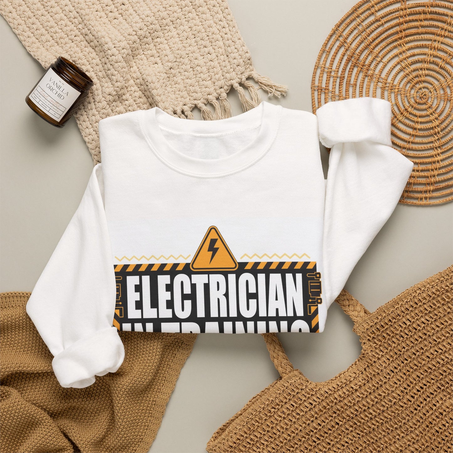 Electrician In Training Sweatshirt "Please Be Patient" Crewneck for Apprentice Electricians