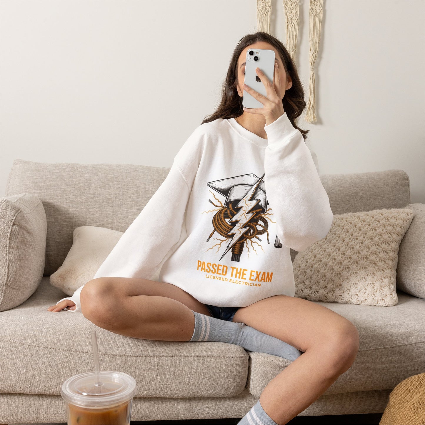 Passed the Exam Licensed Electrician Crewneck Sweatshirt