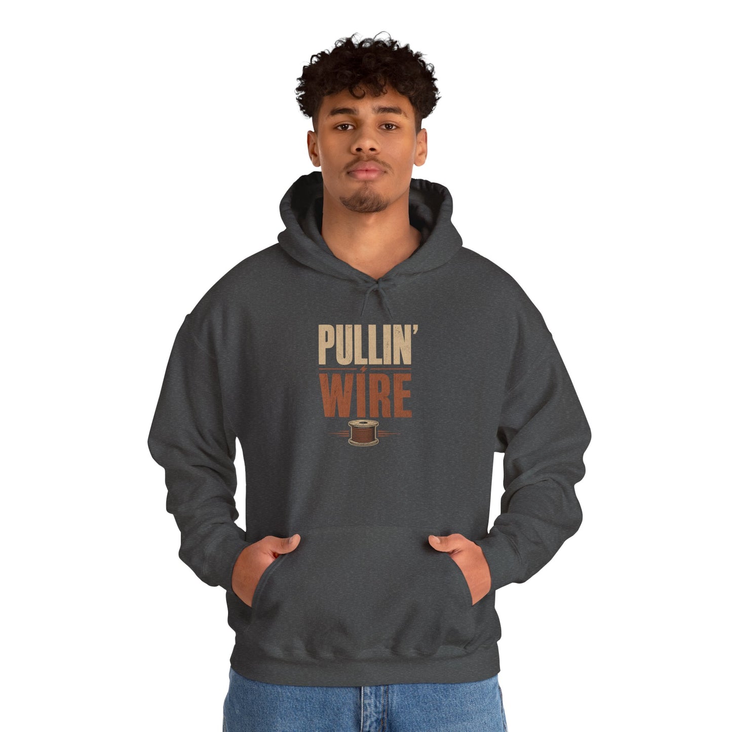 Pullin' Wire Hoodie  Electrical Tech Sweatshirt for Electricians & Linemen