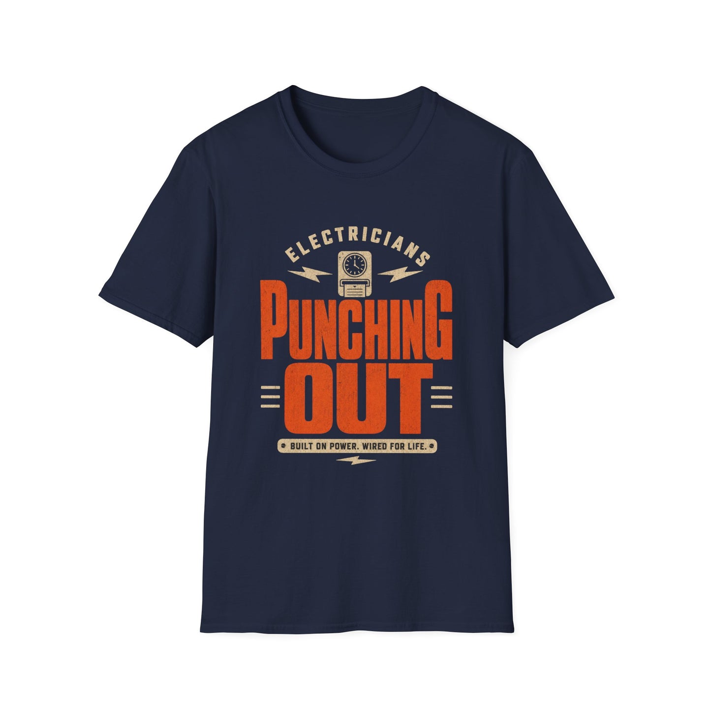 Electricians Punching Out T-Shirt | Vintage Workwear Tee for Tradespeople