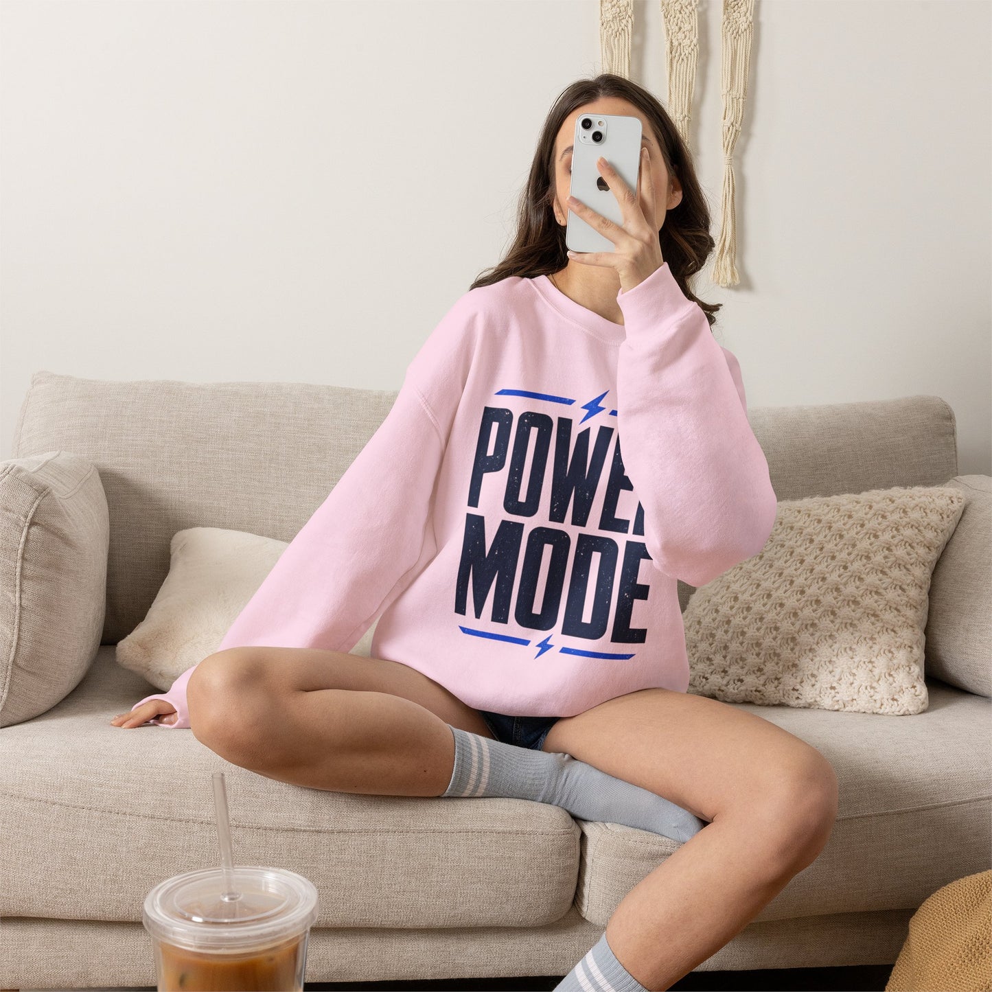 Power Mode Sweatshirt | Bold Graphic Crewneck for Gamers & Fitness Fans