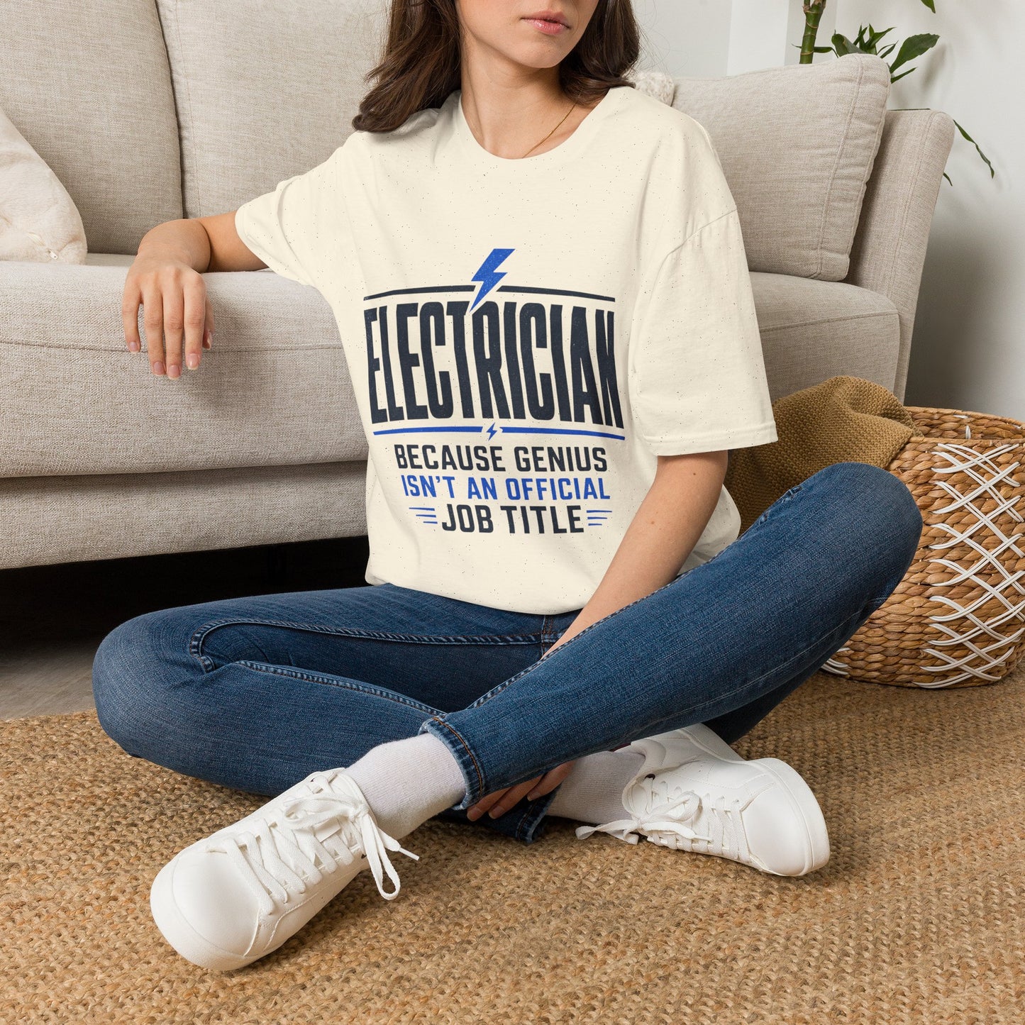 Electrician T-Shirt — "Because Genius Isn’t An Official Job Title" Graphic Tee