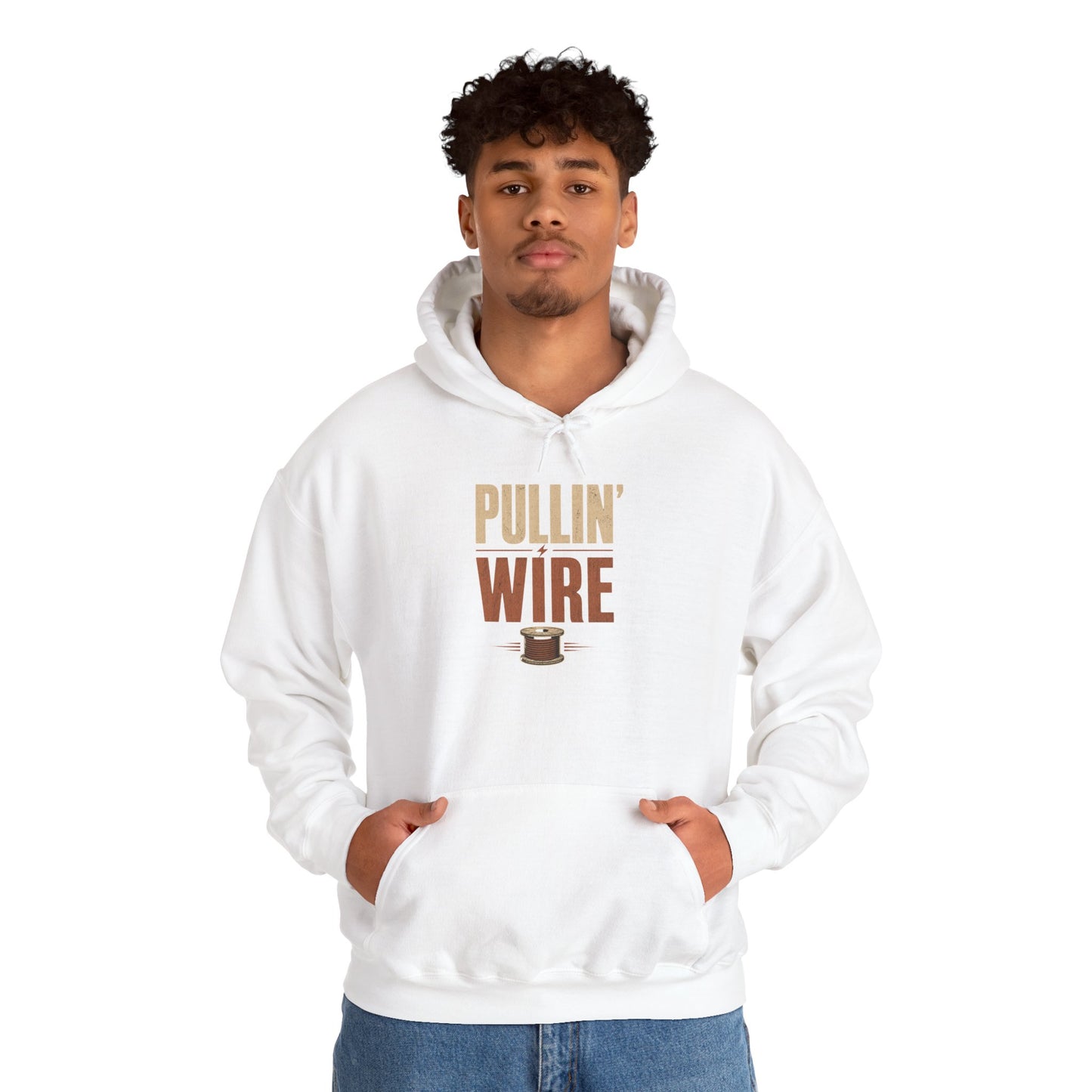 Pullin' Wire Hoodie  Electrical Tech Sweatshirt for Electricians & Linemen