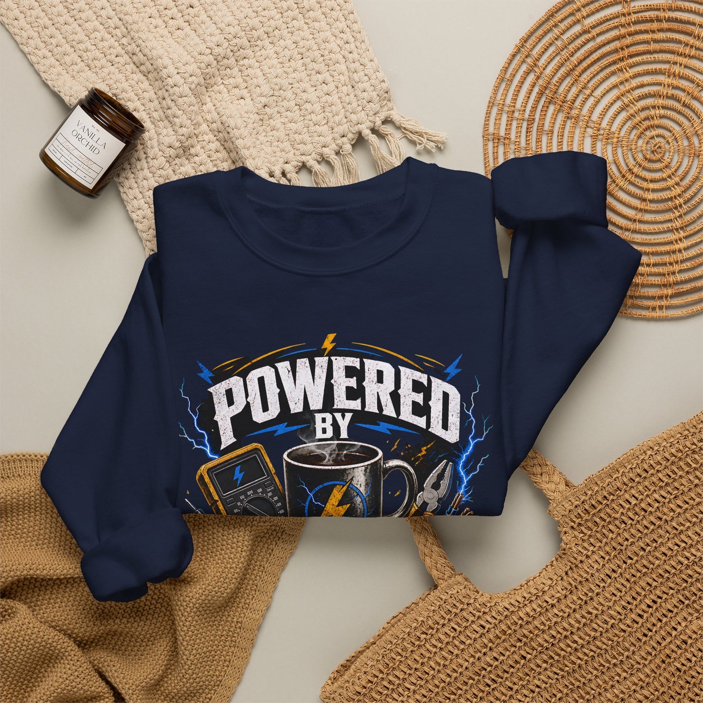 Coffee Voltage Sweatshirt "Powered by Coffee & Voltage" Crewneck