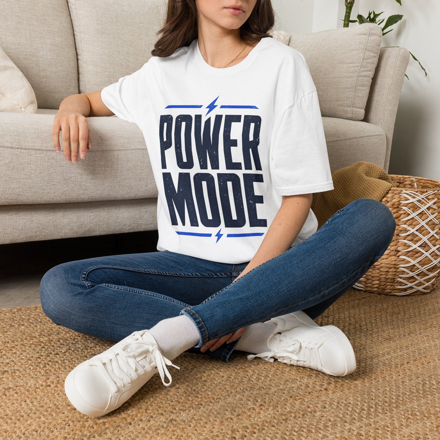 Power Mode T-Shirt | Energetic Graphic Tee with Lightning Bolt