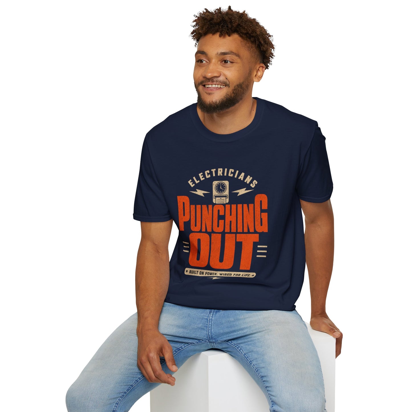 Electricians Punching Out T-Shirt | Vintage Workwear Tee for Tradespeople