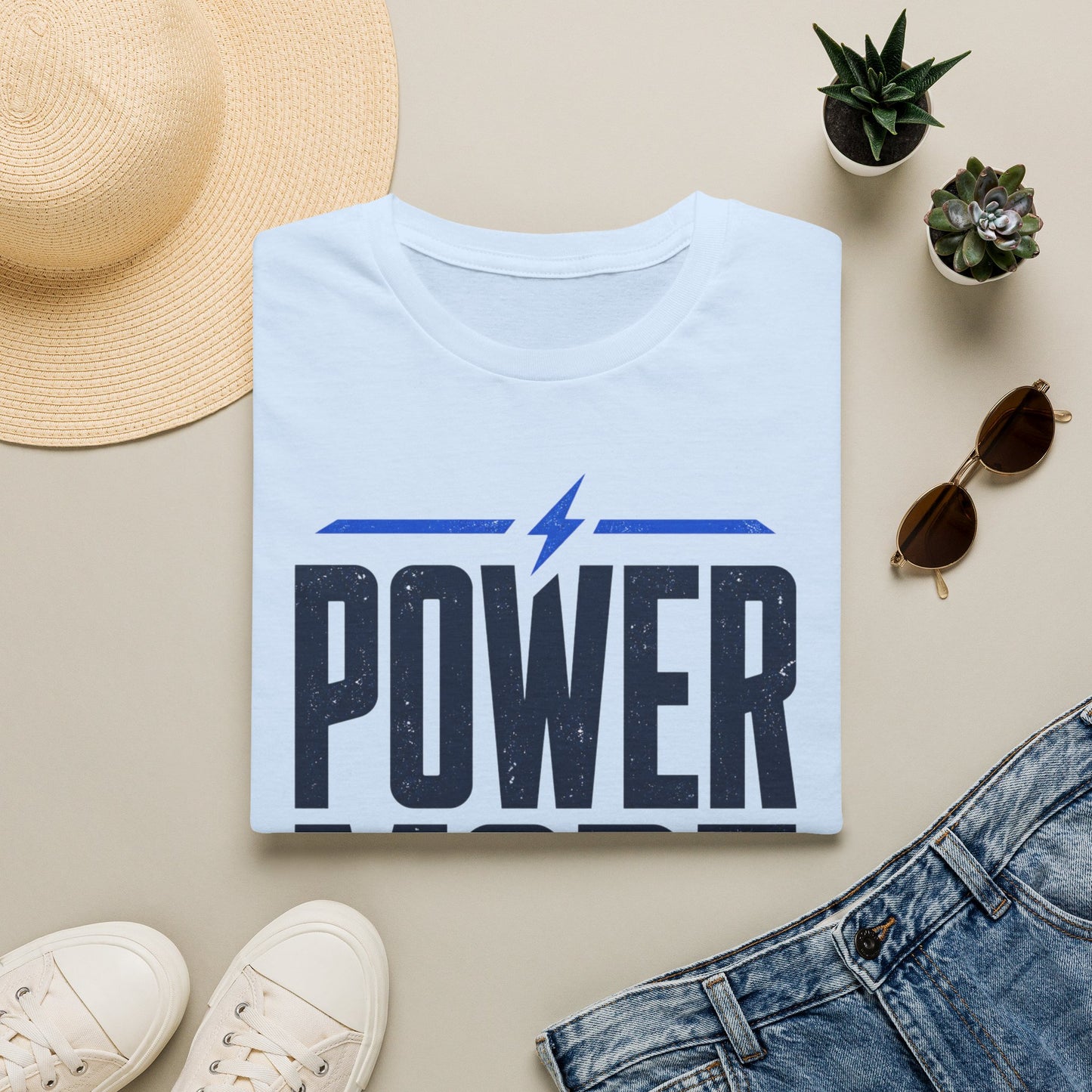 Power Mode T-Shirt | Energetic Graphic Tee with Lightning Bolt