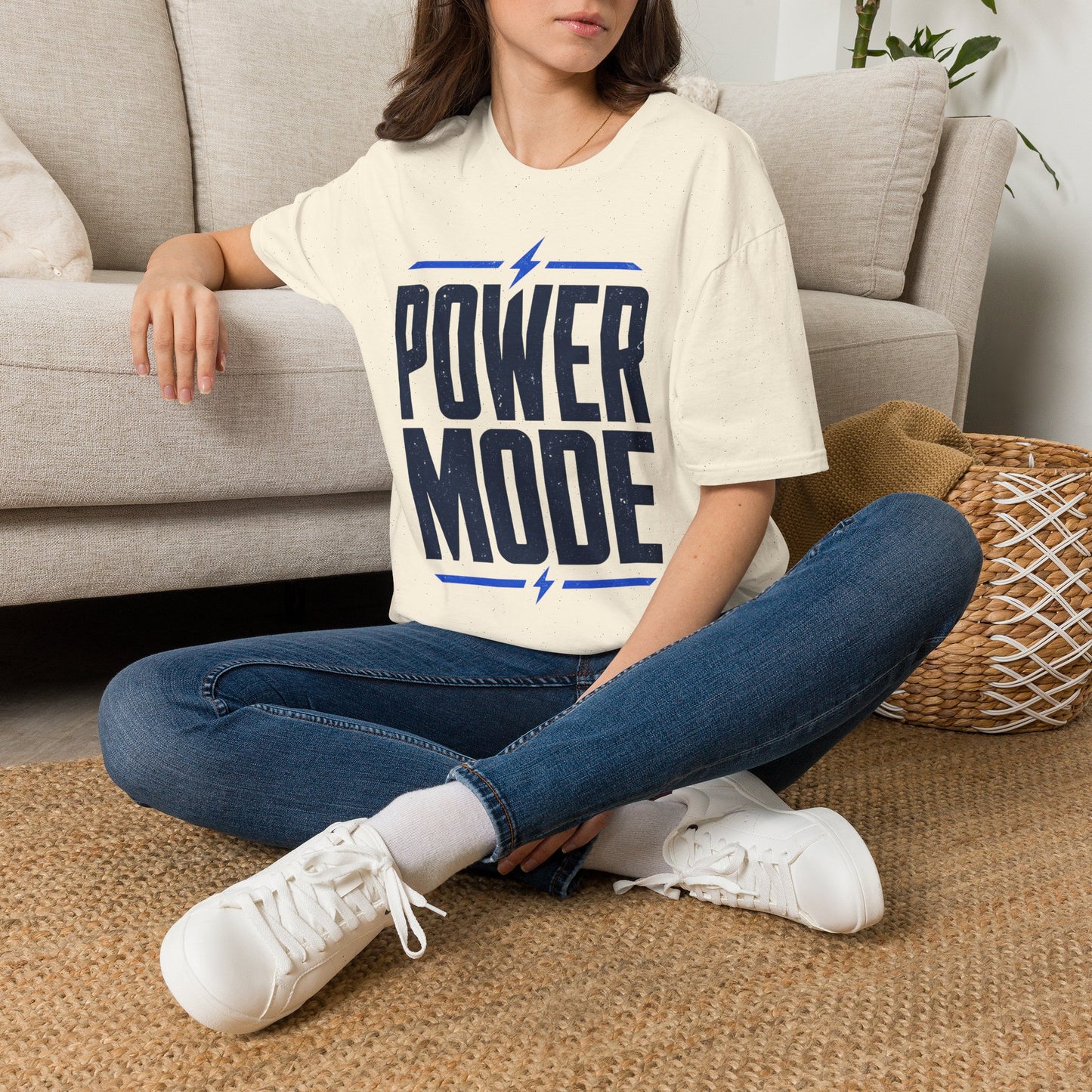 Power Mode T-Shirt | Energetic Graphic Tee with Lightning Bolt