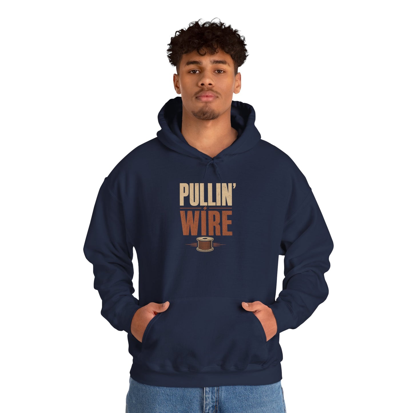 Pullin' Wire Hoodie  Electrical Tech Sweatshirt for Electricians & Linemen