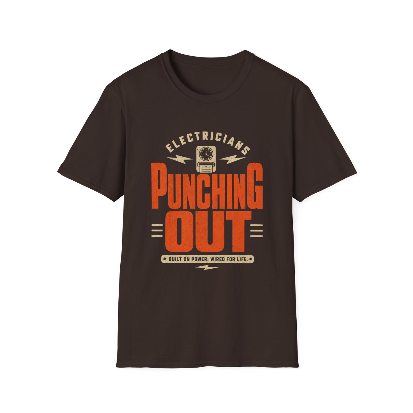 Electricians Punching Out T-Shirt | Vintage Workwear Tee for Tradespeople