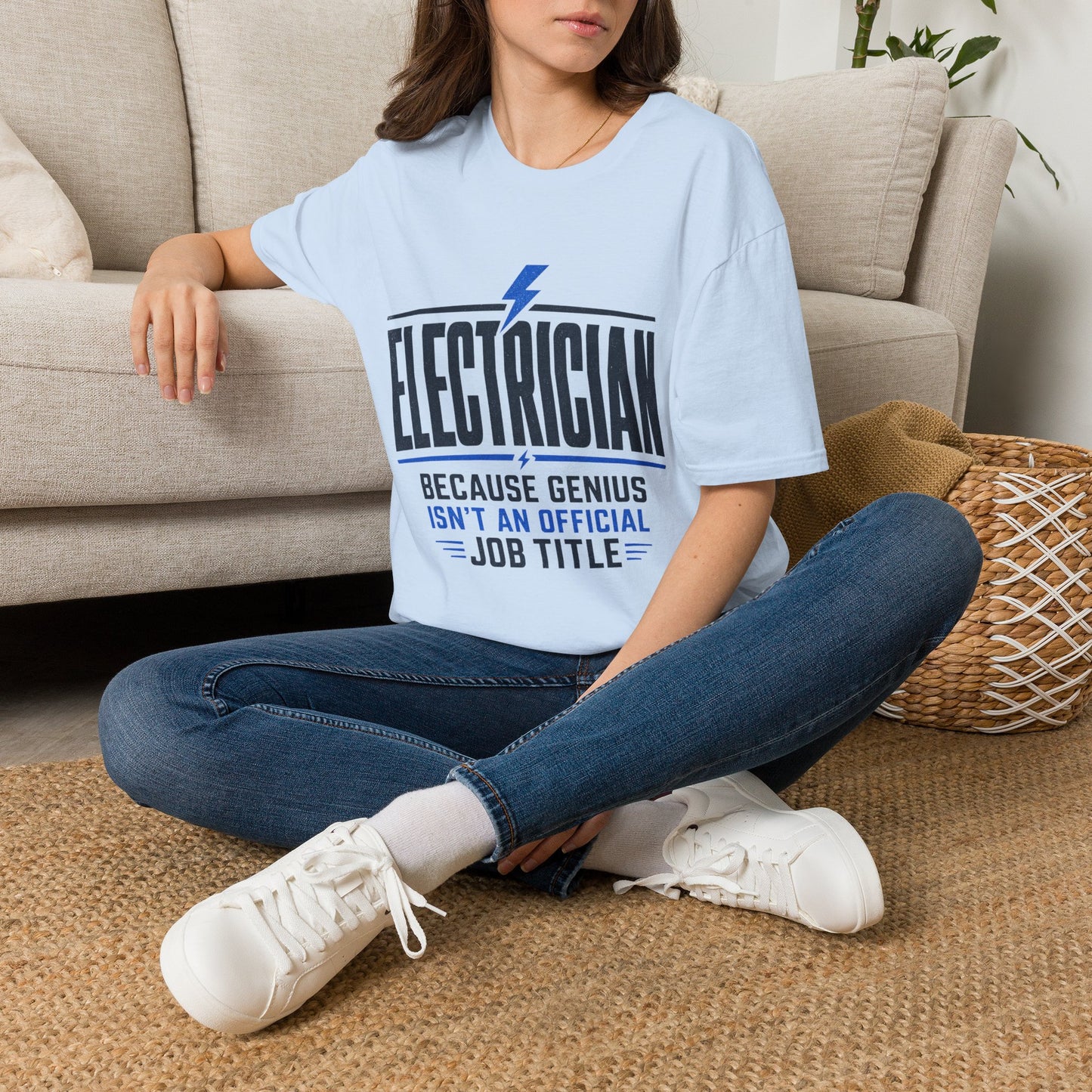 Electrician T-Shirt — "Because Genius Isn’t An Official Job Title" Graphic Tee
