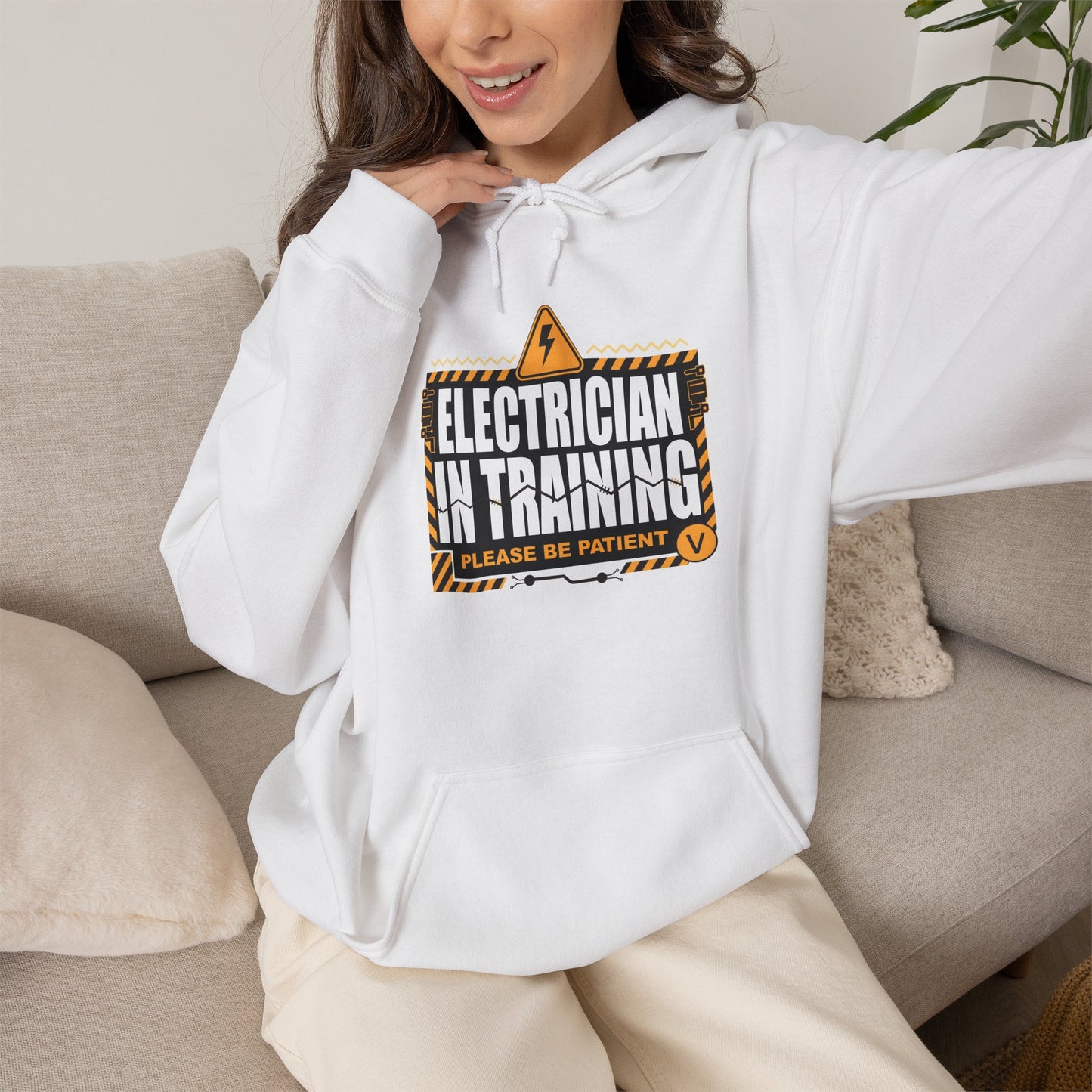 Electrician in Training Hoodie - "Please Be Patient" Apprentice Sweatshirt