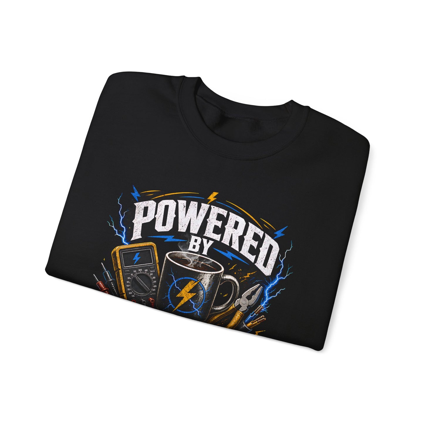 Coffee Voltage Sweatshirt "Powered by Coffee & Voltage" Crewneck
