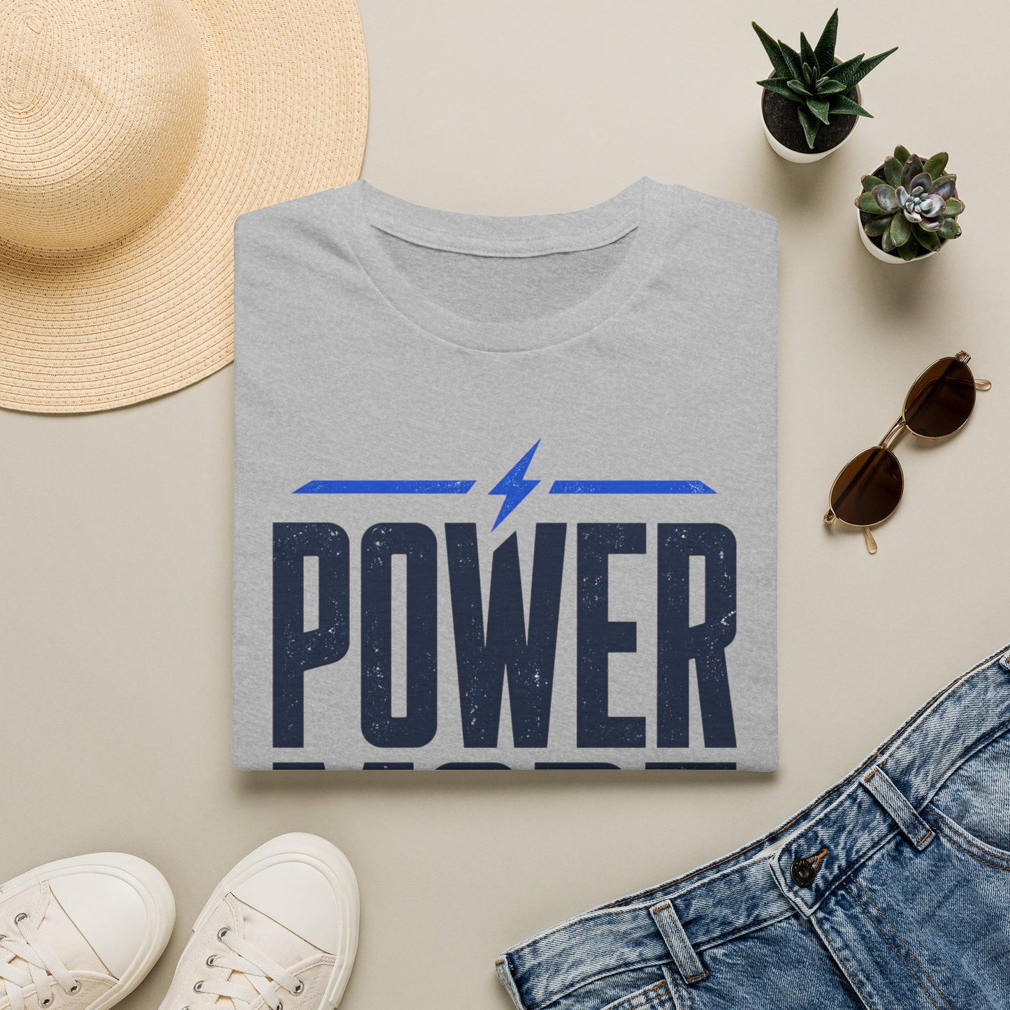 Power Mode T-Shirt | Energetic Graphic Tee with Lightning Bolt