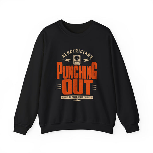 Electricians 'Punching Out' Crewneck Sweatshirt Workwear Gift