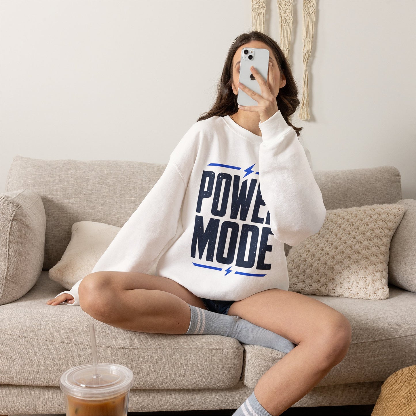 Power Mode Sweatshirt | Bold Graphic Crewneck for Gamers & Fitness Fans