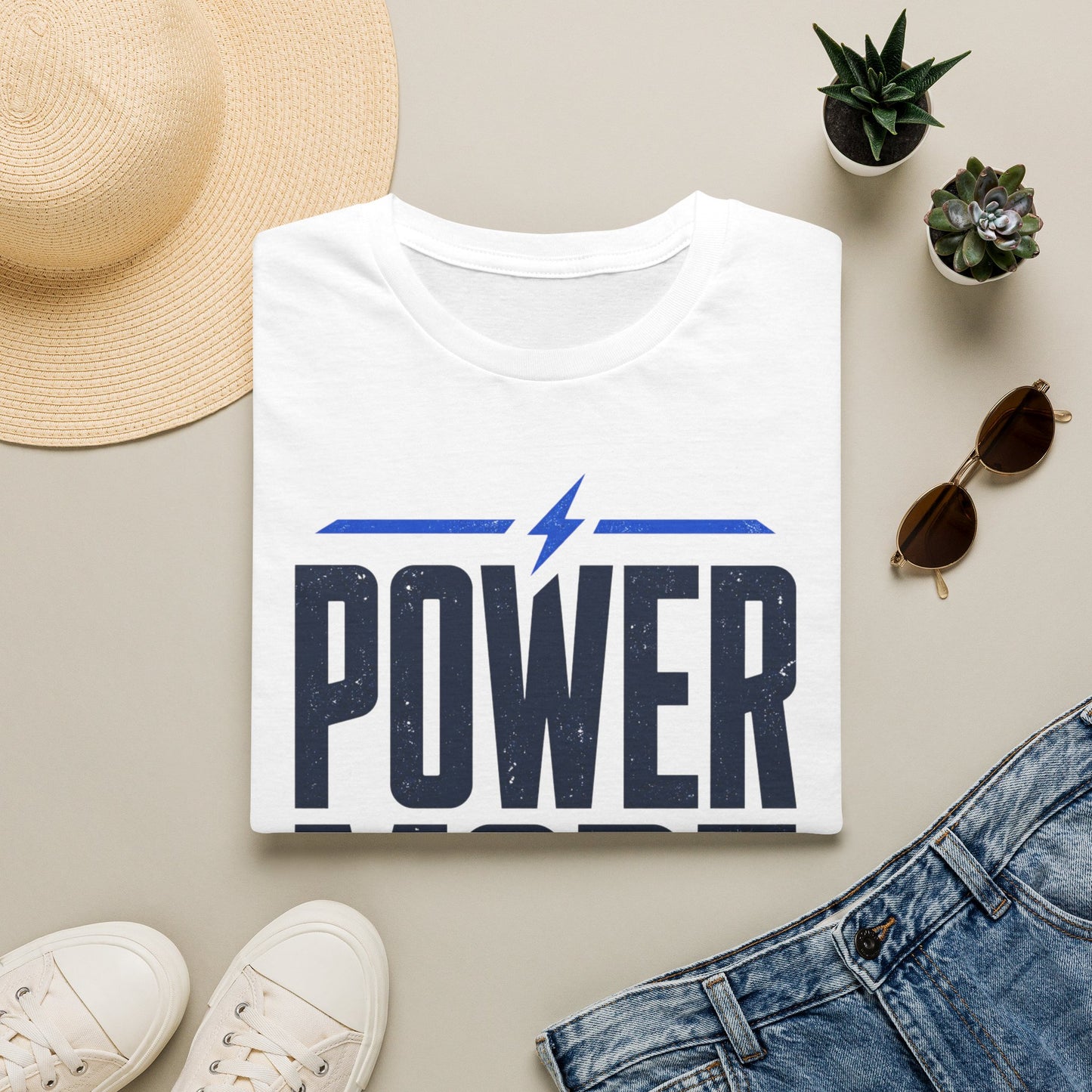Power Mode T-Shirt | Energetic Graphic Tee with Lightning Bolt