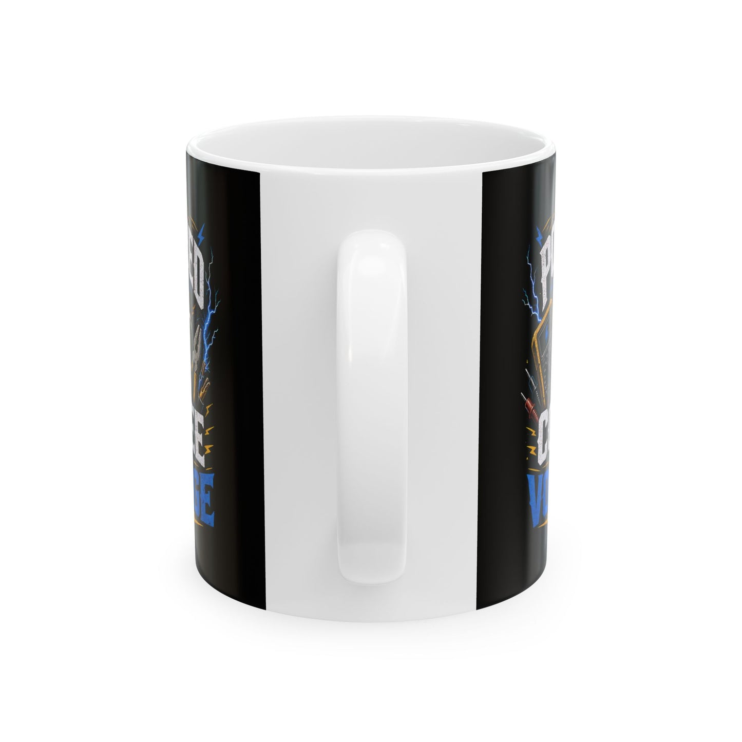 Coffee Voltage Ceramic Mug | "Powered by Coffee & Voltage" Gamer Energy 11oz/15oz
