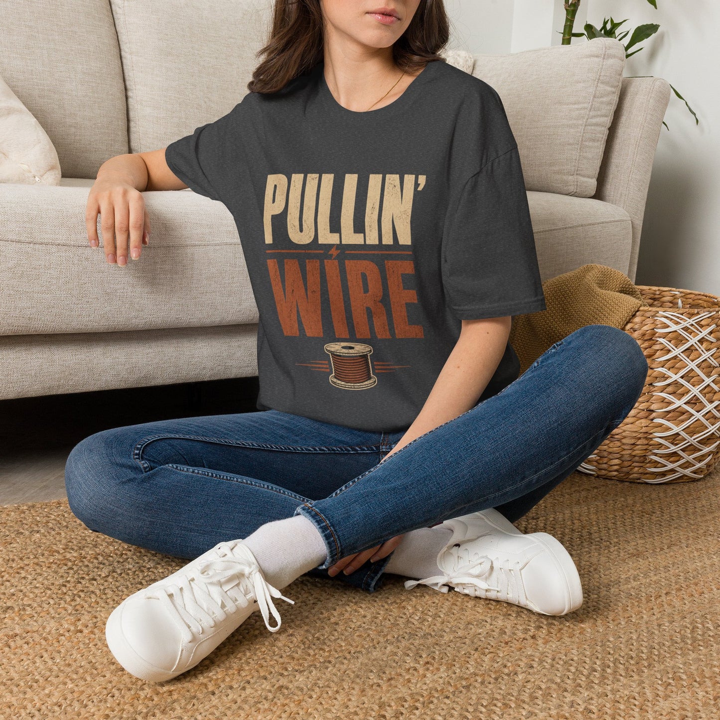 Pullin' Wire T-Shirt | Vintage Electrician Spool Tee
