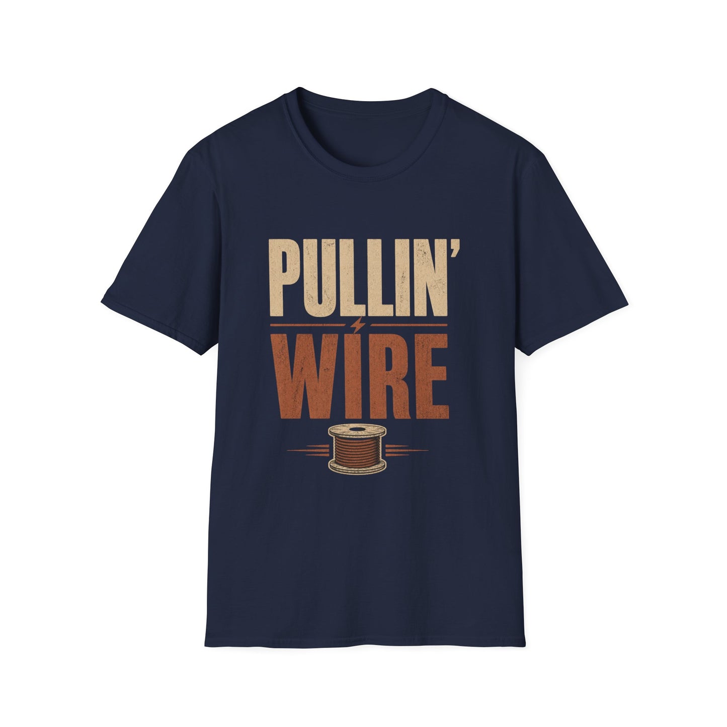 Pullin' Wire T-Shirt | Vintage Electrician Spool Tee