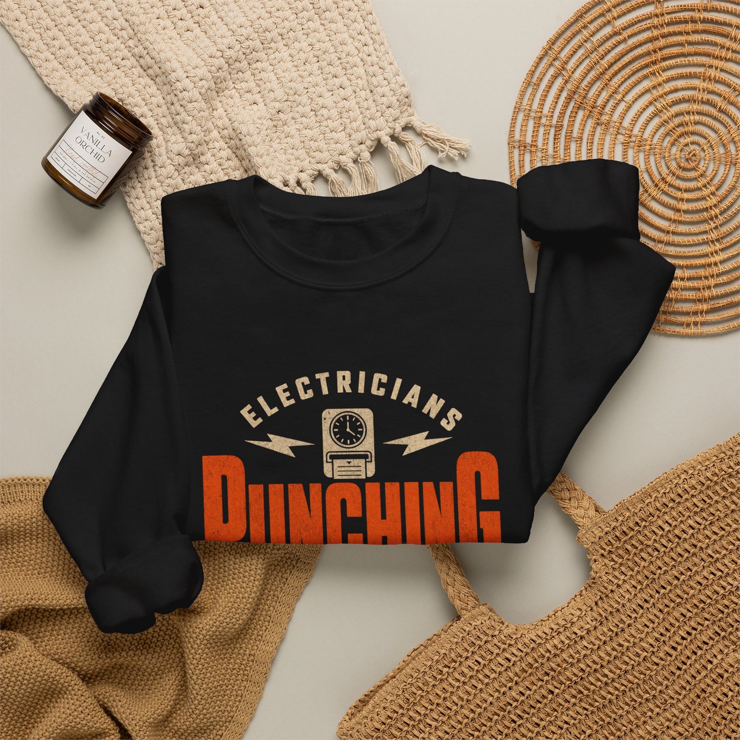 Electricians 'Punching Out' Crewneck Sweatshirt Workwear Gift