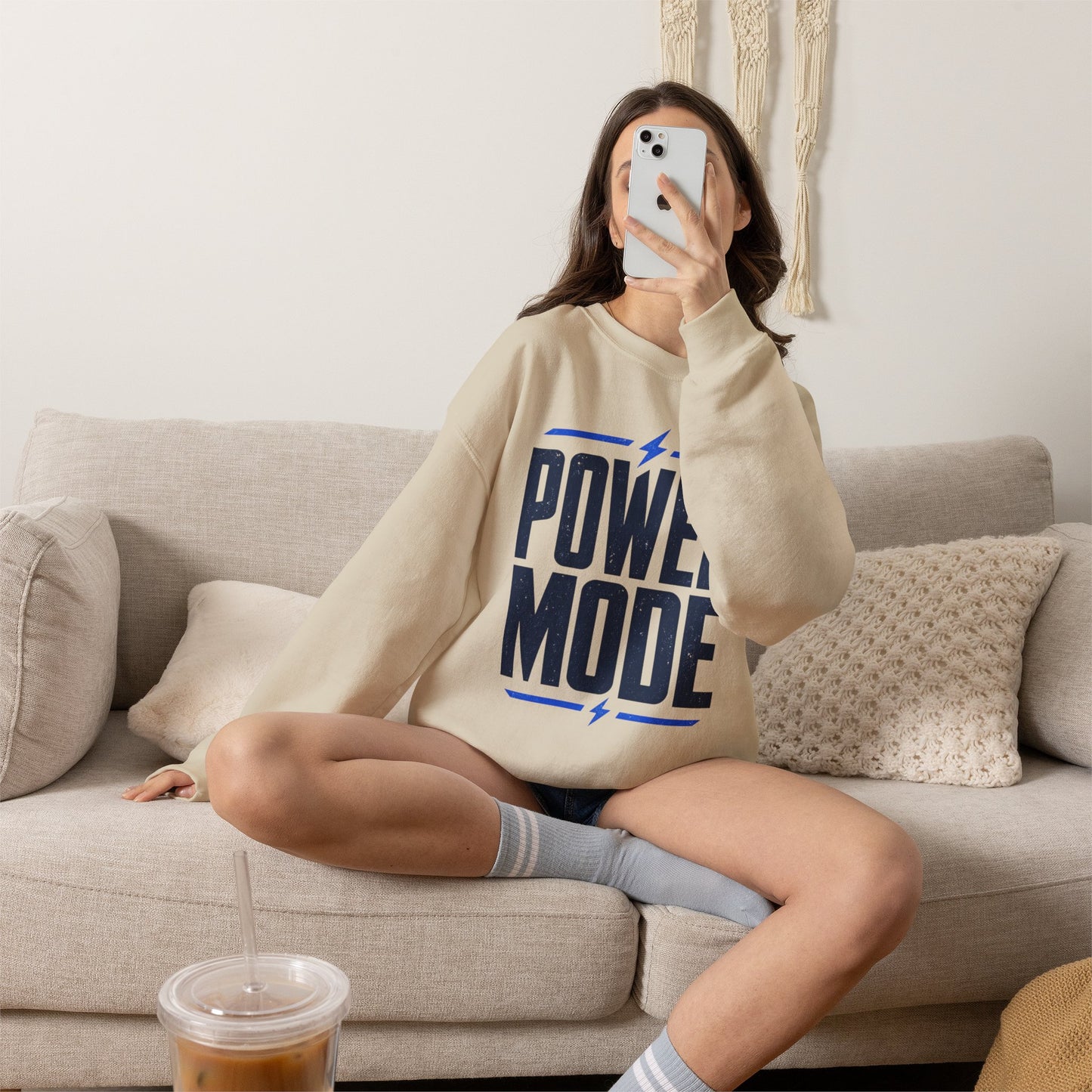 Power Mode Sweatshirt | Bold Graphic Crewneck for Gamers & Fitness Fans