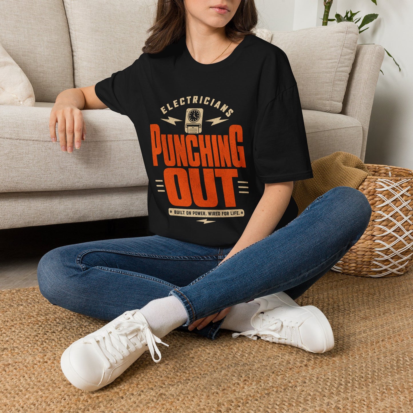 Electricians Punching Out T-Shirt | Vintage Workwear Tee for Tradespeople
