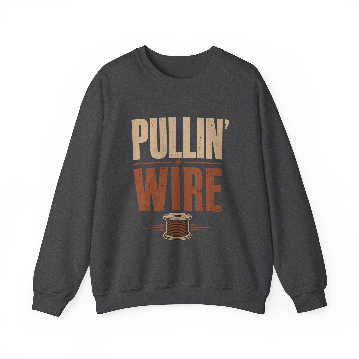 Crewneck Sweatshirt 'Pullin' Wire' Vintage Spool Graphic