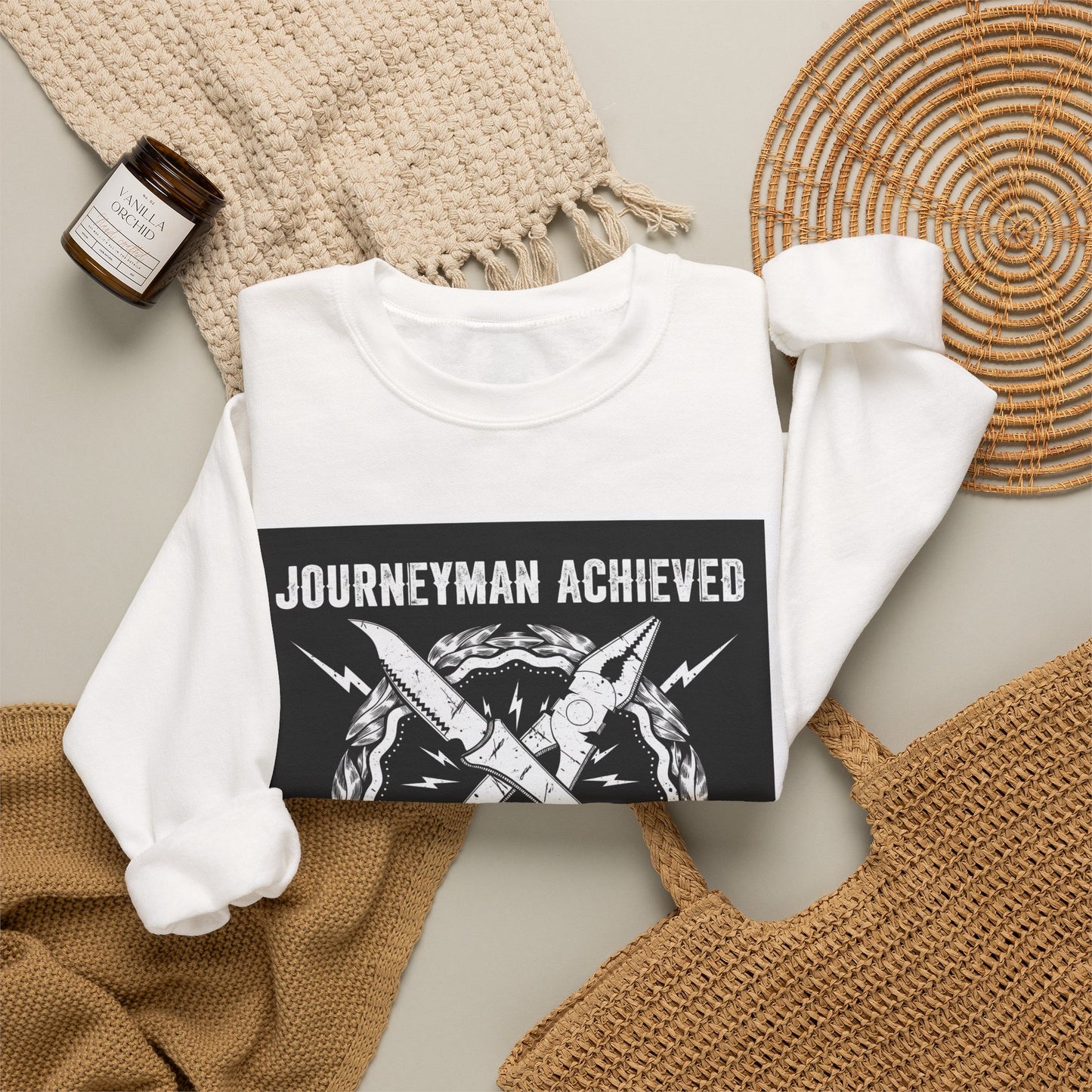 Journeyman Achieved Crewneck Sweatshirt — Tradesman Achievement Gift