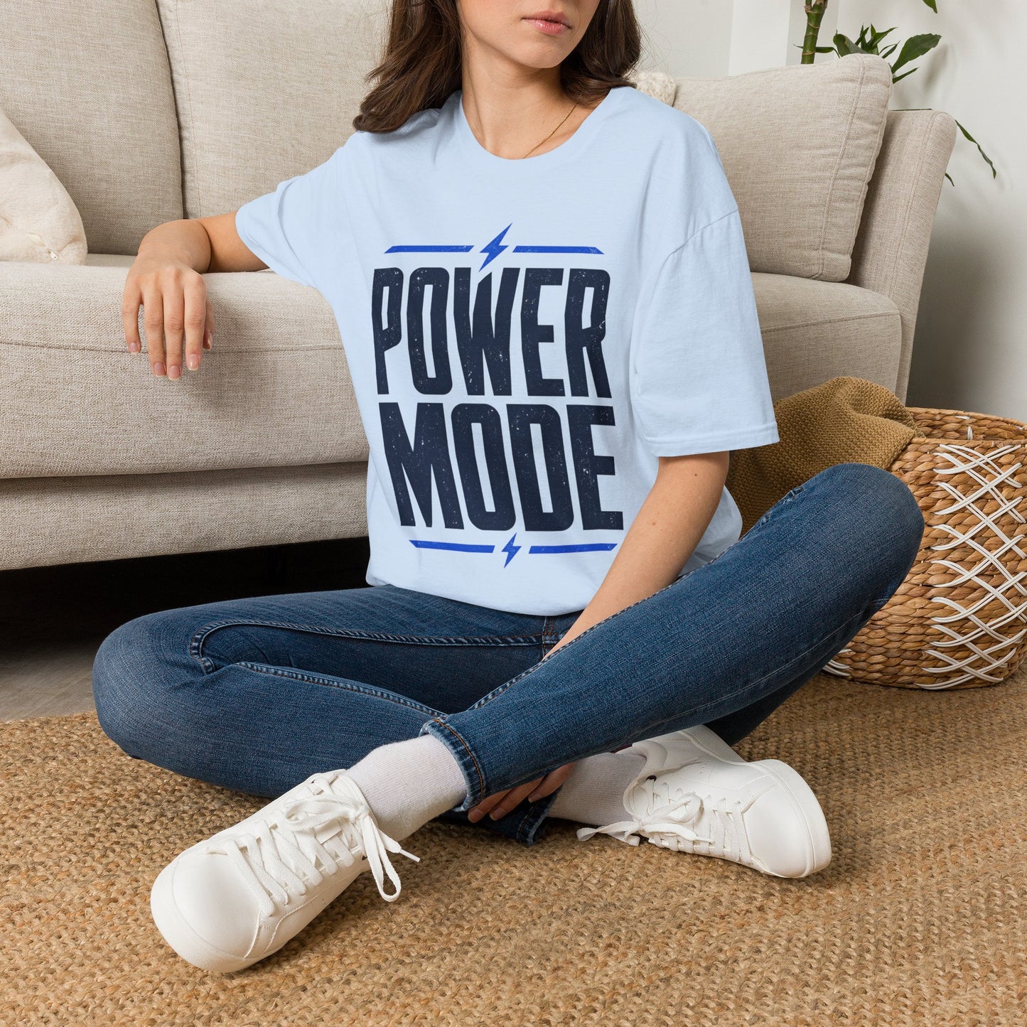 Power Mode T-Shirt | Energetic Graphic Tee with Lightning Bolt