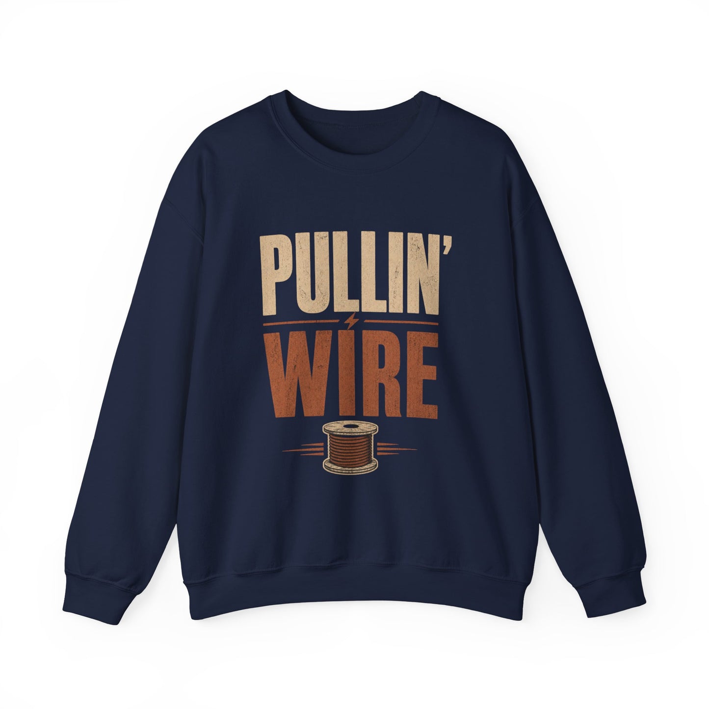 Crewneck Sweatshirt 'Pullin' Wire' Vintage Spool Graphic