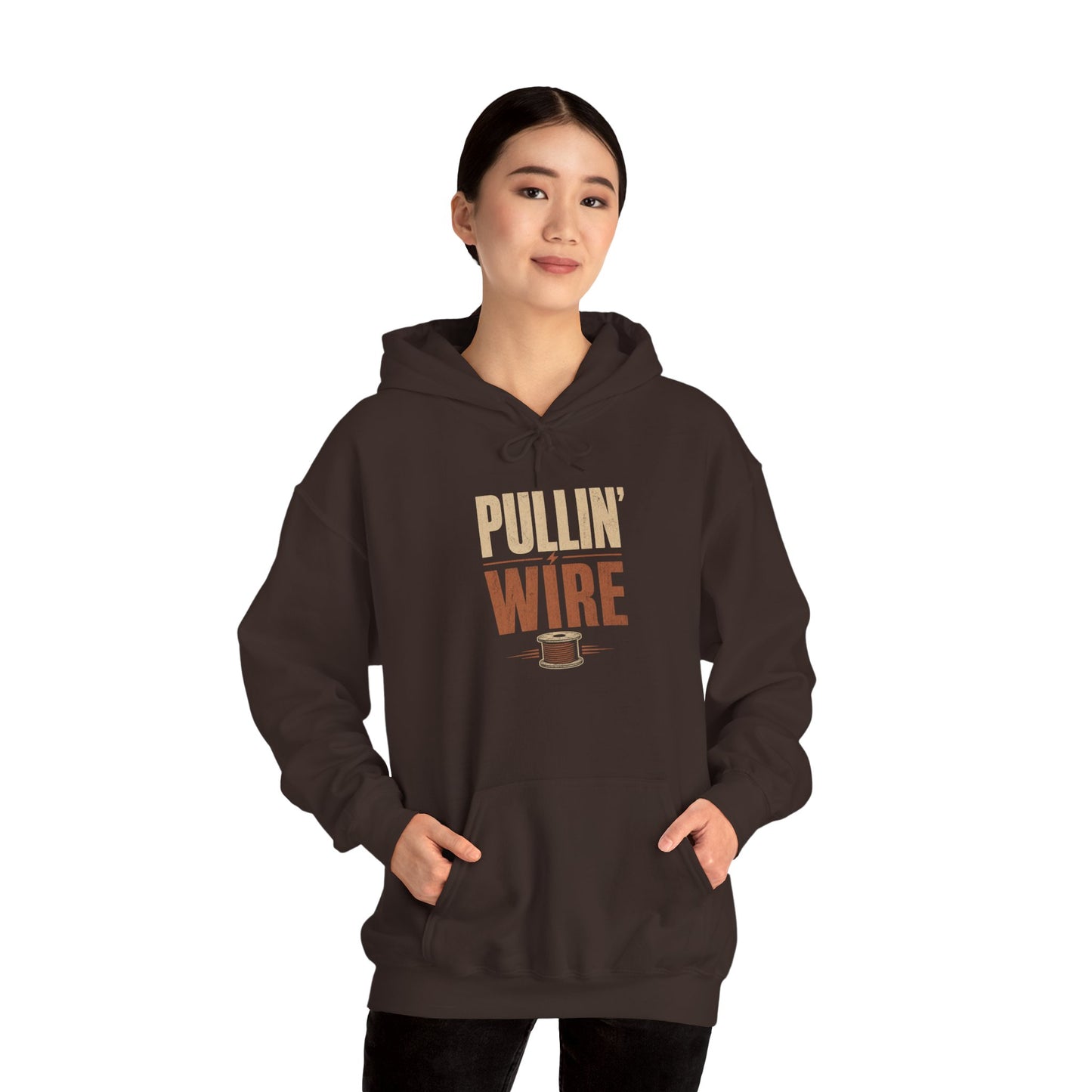Pullin' Wire Hoodie  Electrical Tech Sweatshirt for Electricians & Linemen