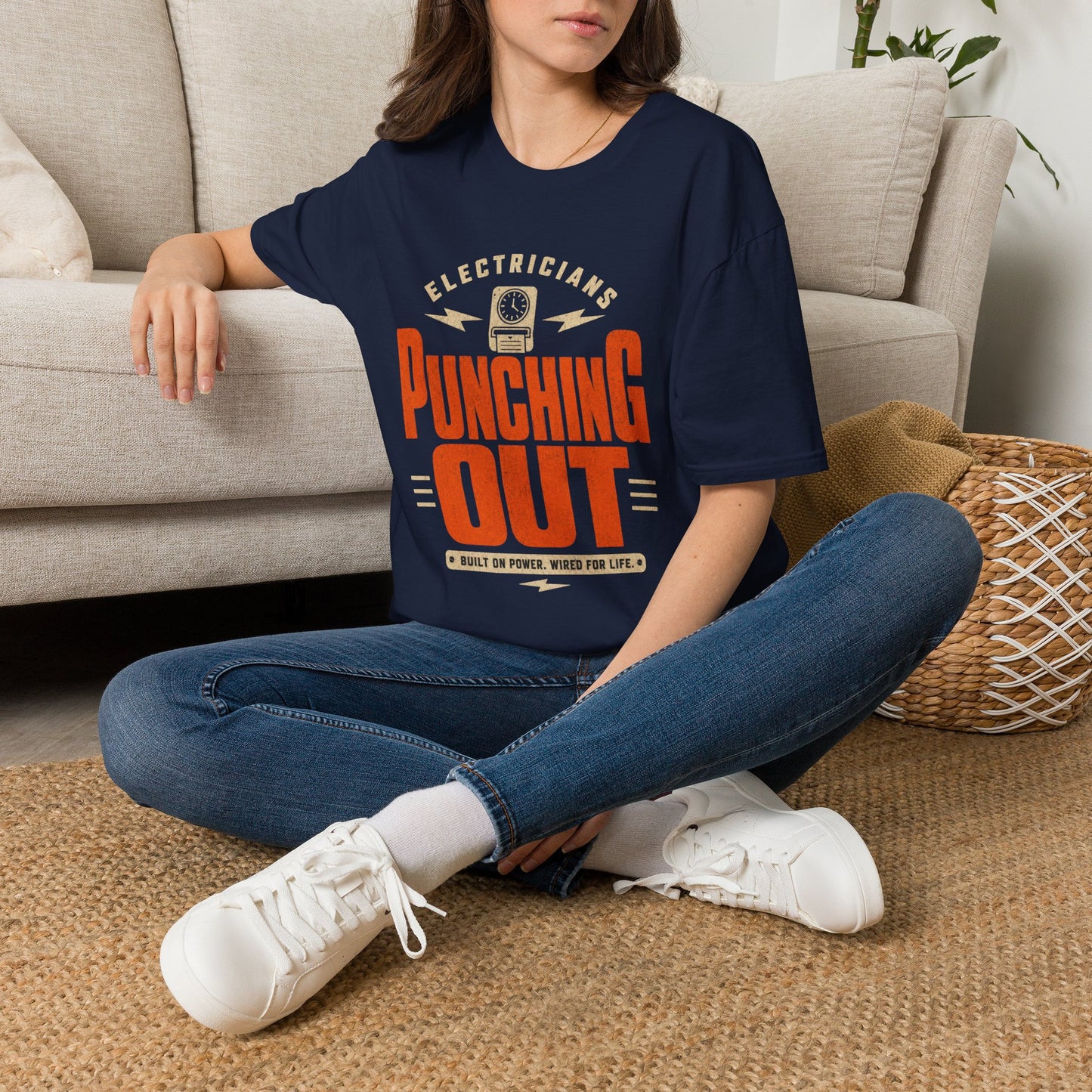 Electricians Punching Out T-Shirt | Vintage Workwear Tee for Tradespeople