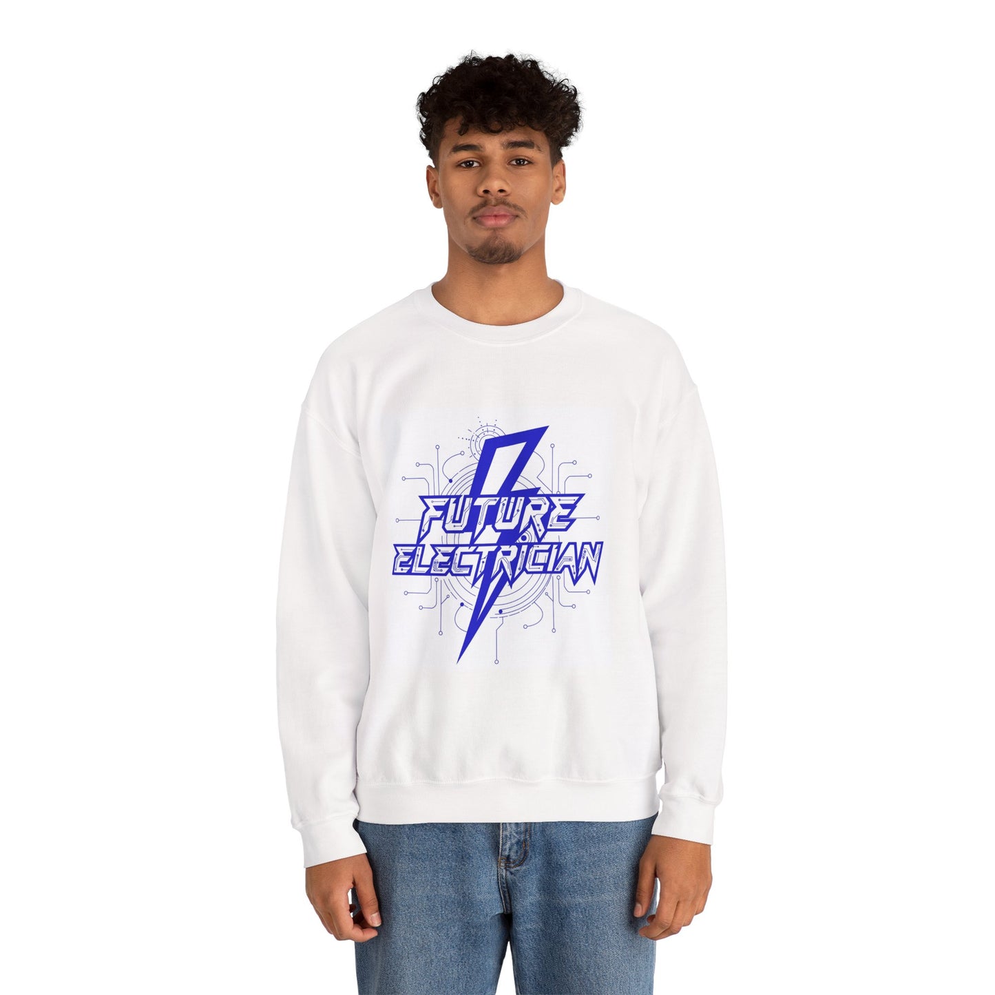 Future Electrician Crewneck Sweatshirt | Lightning Bolt Tech Design