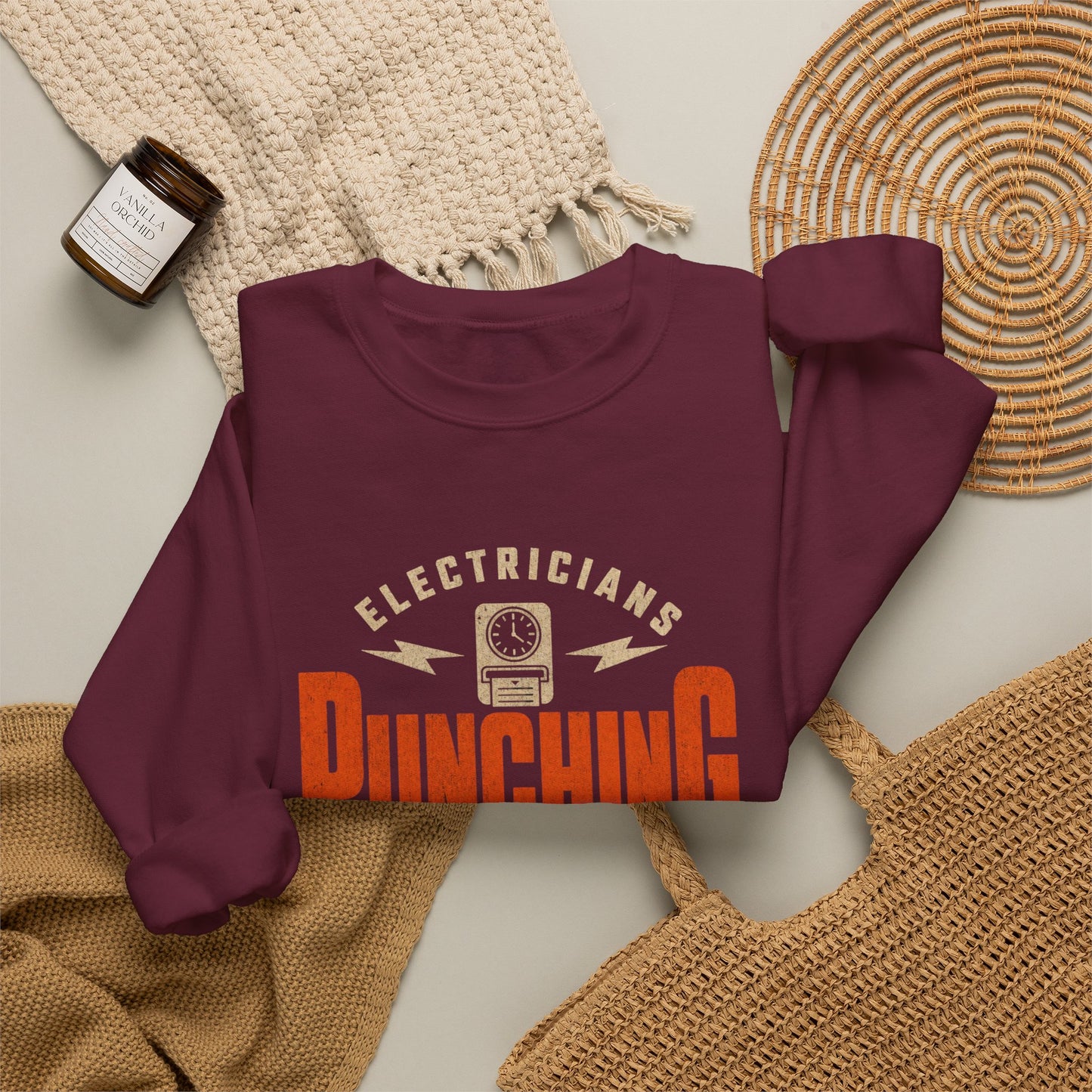 Electricians 'Punching Out' Crewneck Sweatshirt Workwear Gift