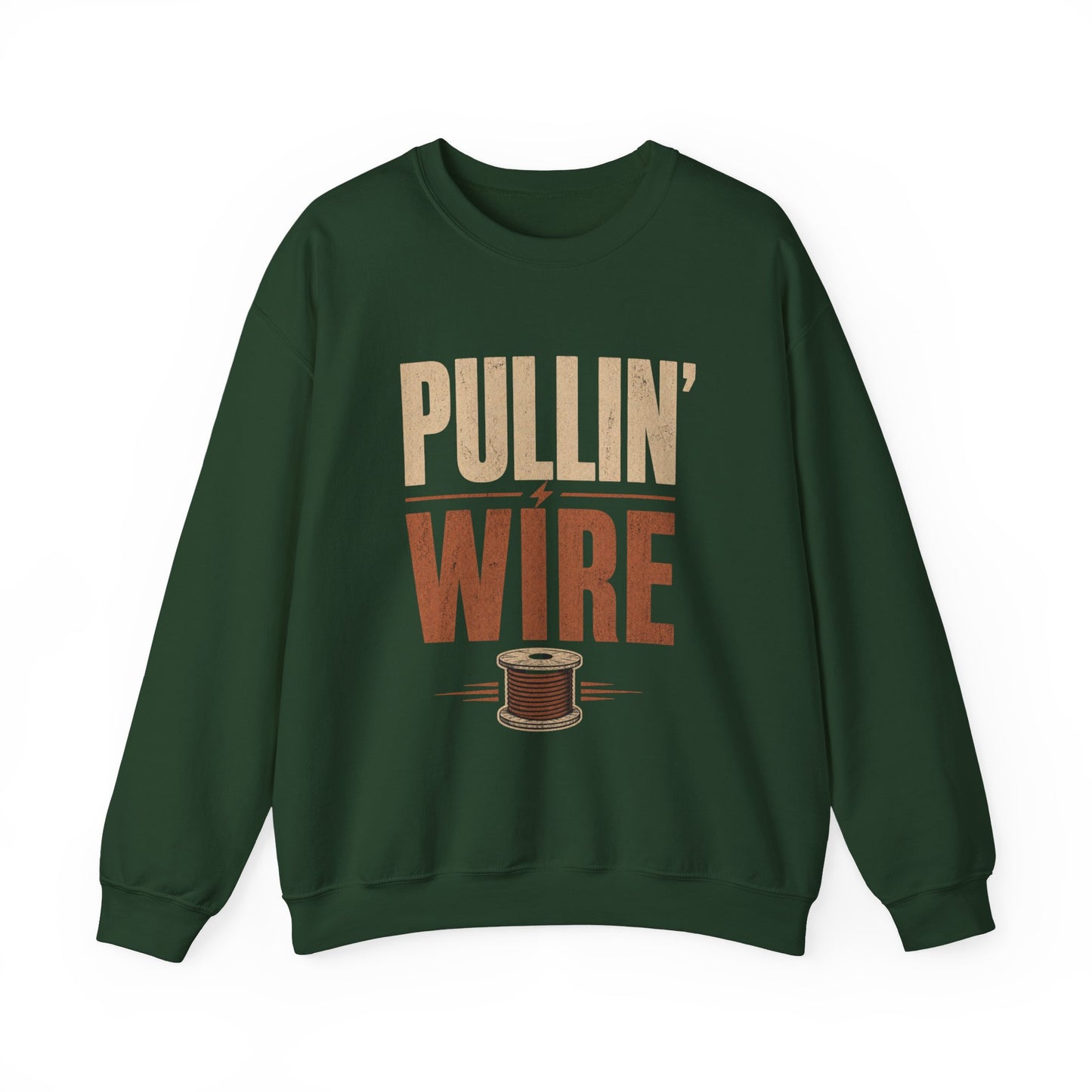 Crewneck Sweatshirt 'Pullin' Wire' Vintage Spool Graphic