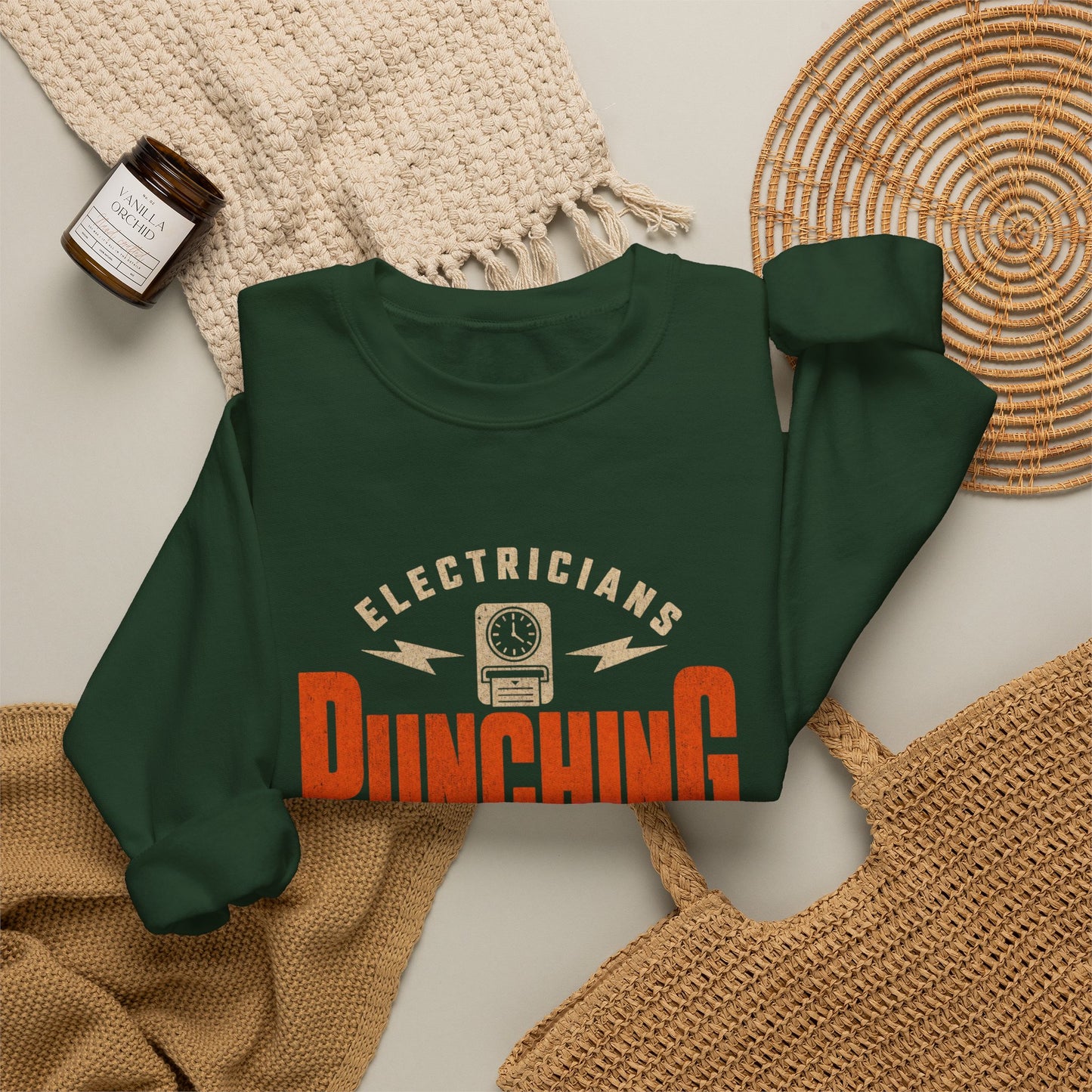 Electricians 'Punching Out' Crewneck Sweatshirt Workwear Gift
