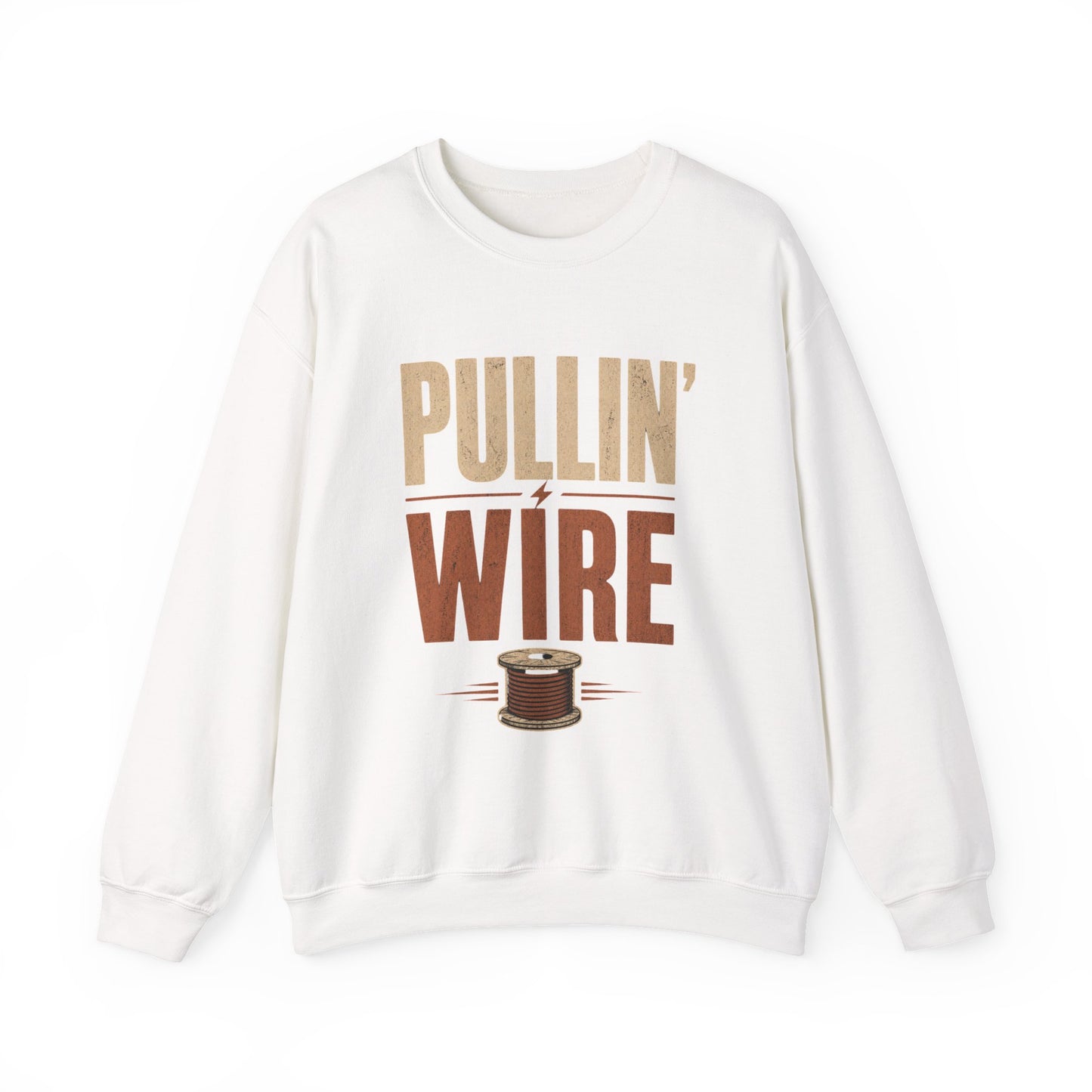 Crewneck Sweatshirt 'Pullin' Wire' Vintage Spool Graphic