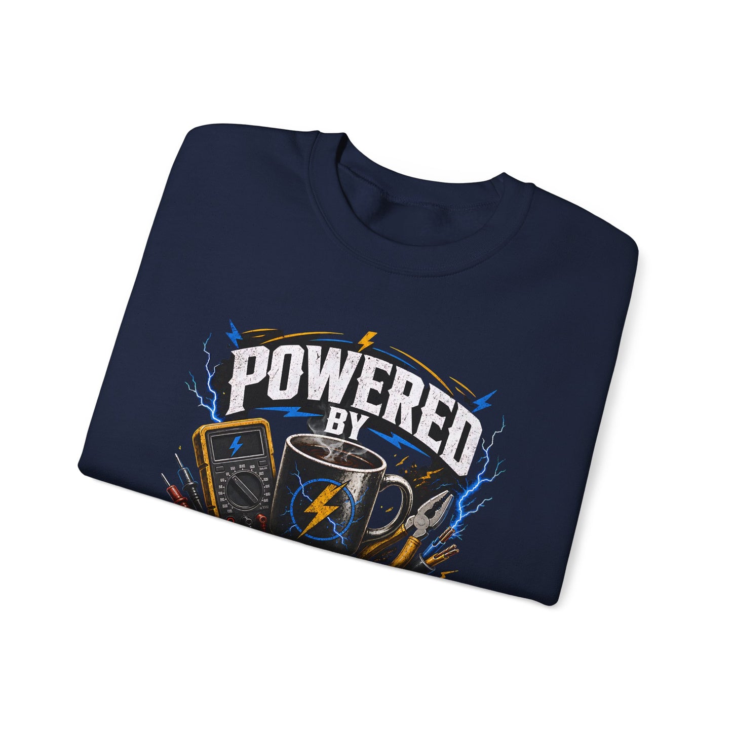 Coffee Voltage Sweatshirt "Powered by Coffee & Voltage" Crewneck
