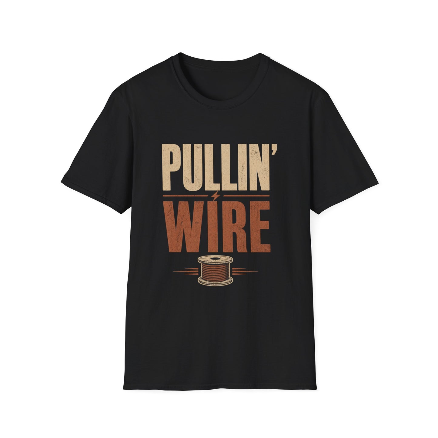 Pullin' Wire T-Shirt | Vintage Electrician Spool Tee