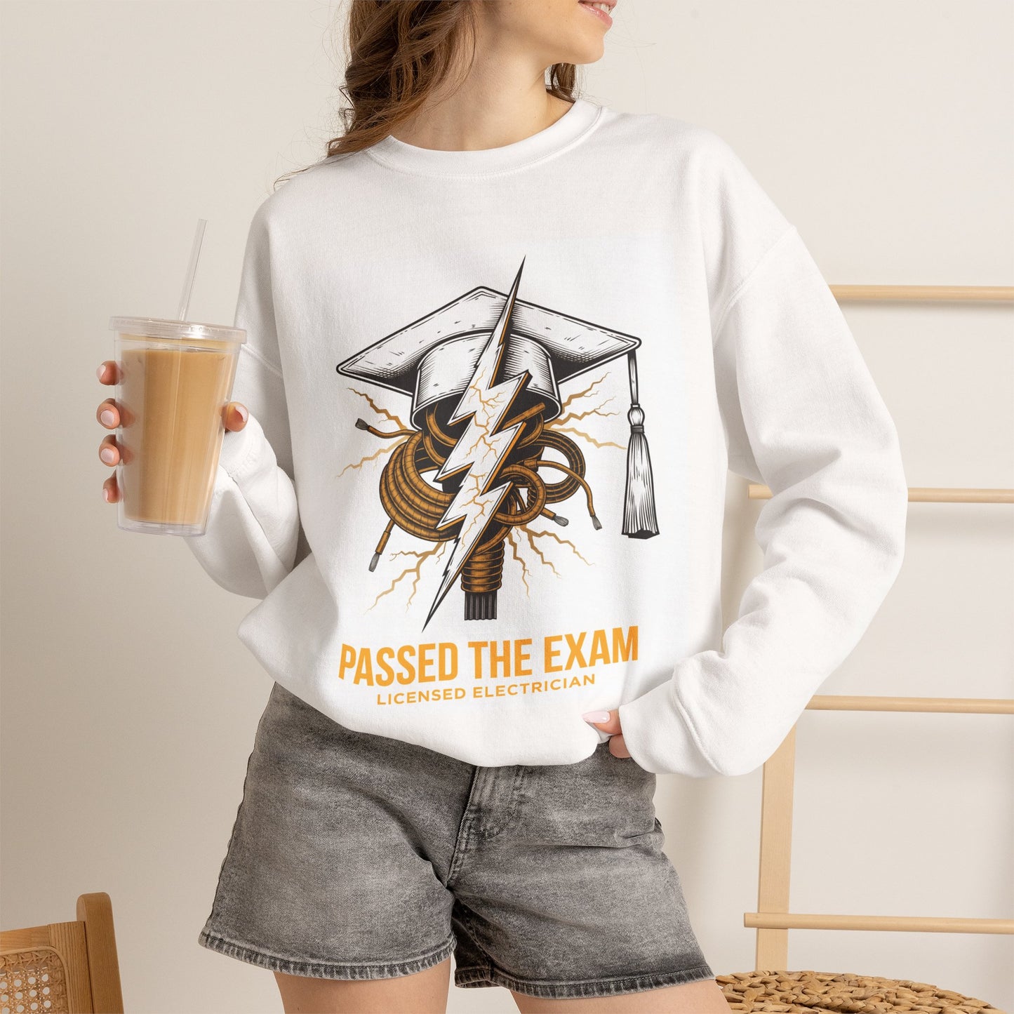 Passed the Exam Licensed Electrician Crewneck Sweatshirt
