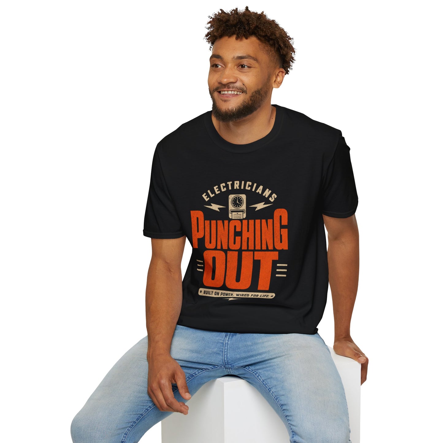 Electricians Punching Out T-Shirt | Vintage Workwear Tee for Tradespeople