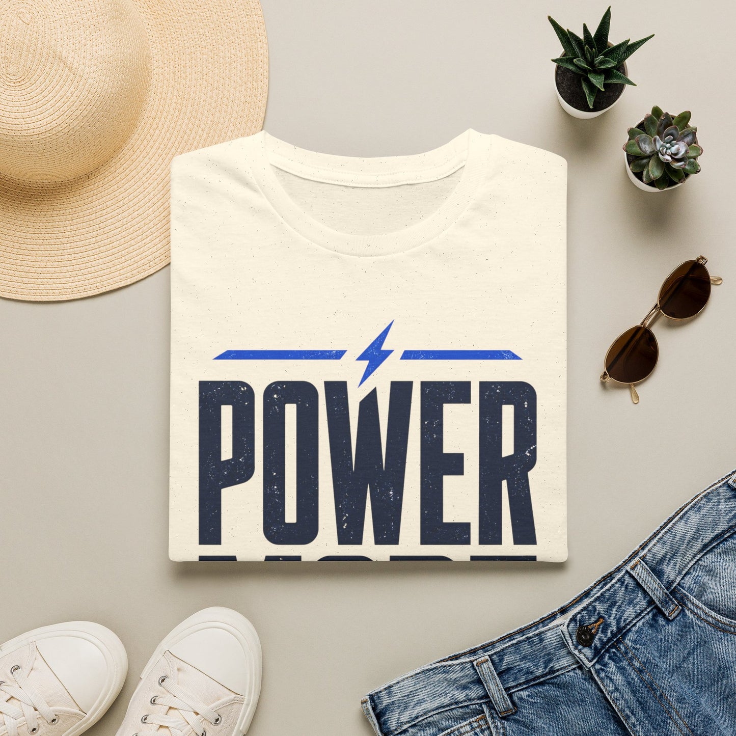Power Mode T-Shirt | Energetic Graphic Tee with Lightning Bolt
