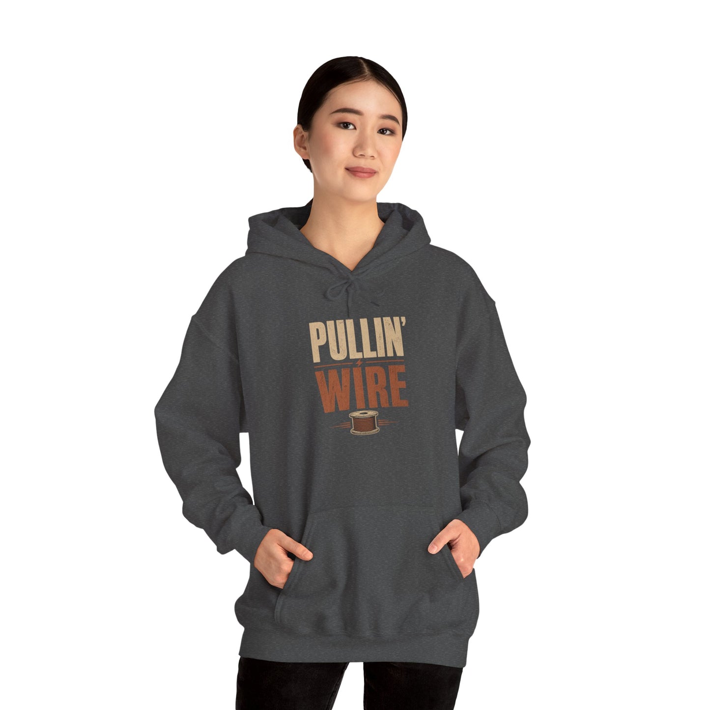 Pullin' Wire Hoodie  Electrical Tech Sweatshirt for Electricians & Linemen