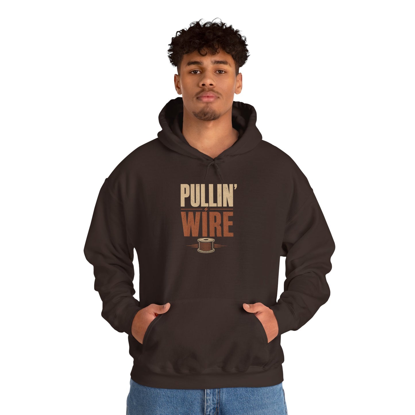 Pullin' Wire Hoodie  Electrical Tech Sweatshirt for Electricians & Linemen