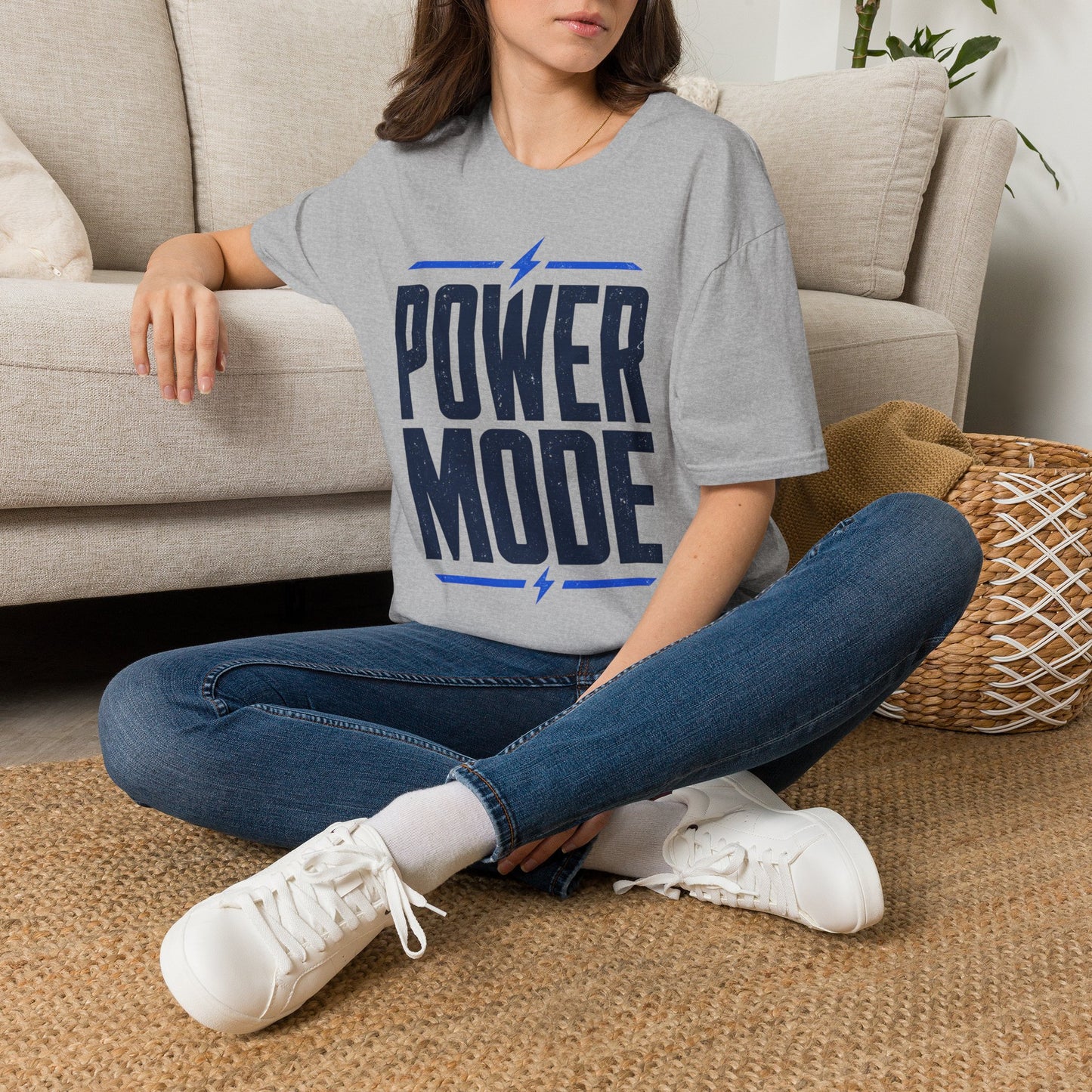 Power Mode T-Shirt | Energetic Graphic Tee with Lightning Bolt