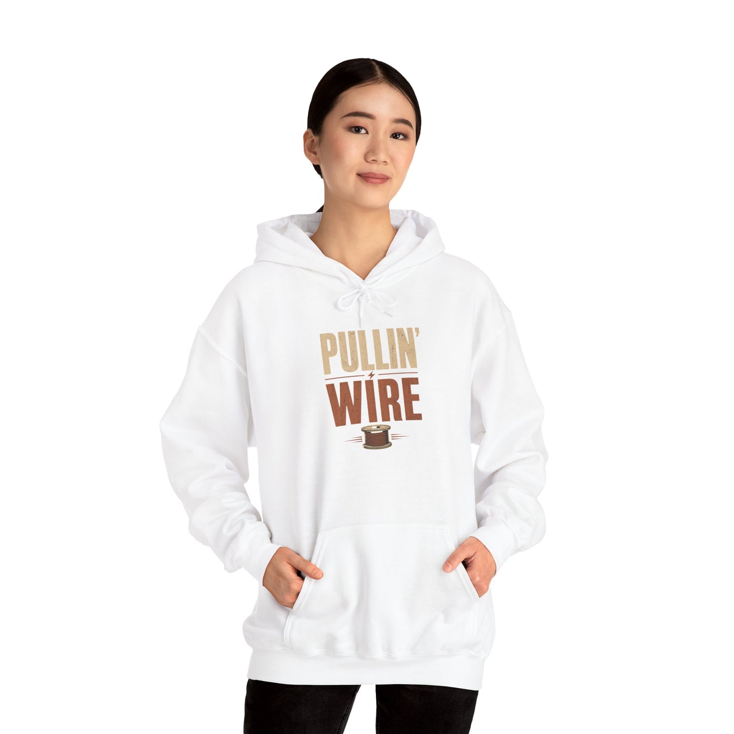 Pullin' Wire Hoodie  Electrical Tech Sweatshirt for Electricians & Linemen