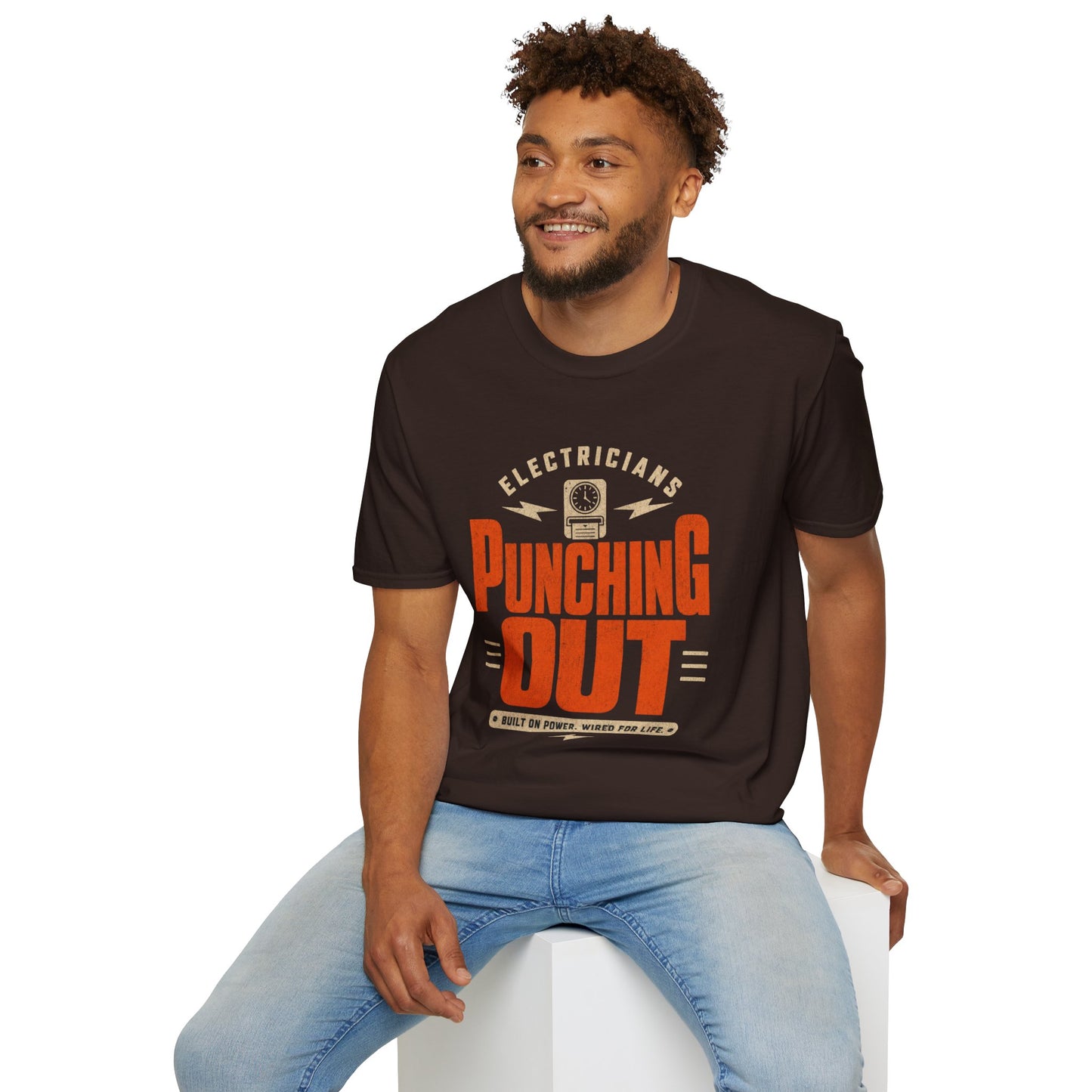 Electricians Punching Out T-Shirt | Vintage Workwear Tee for Tradespeople