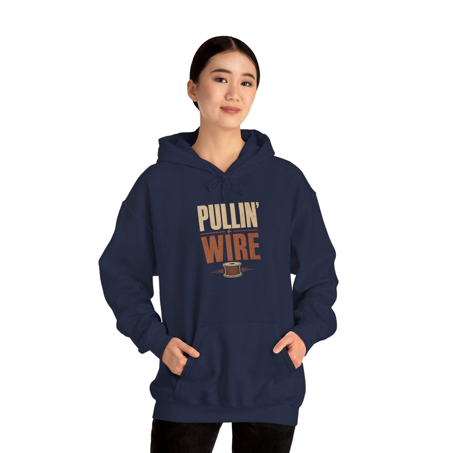Pullin' Wire Hoodie  Electrical Tech Sweatshirt for Electricians & Linemen